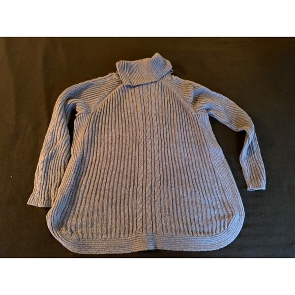 Cozy Croft & Barrow Size 1X Knit Sweater with Button Collar Cable Pattern Blue - Picture 11 of 12